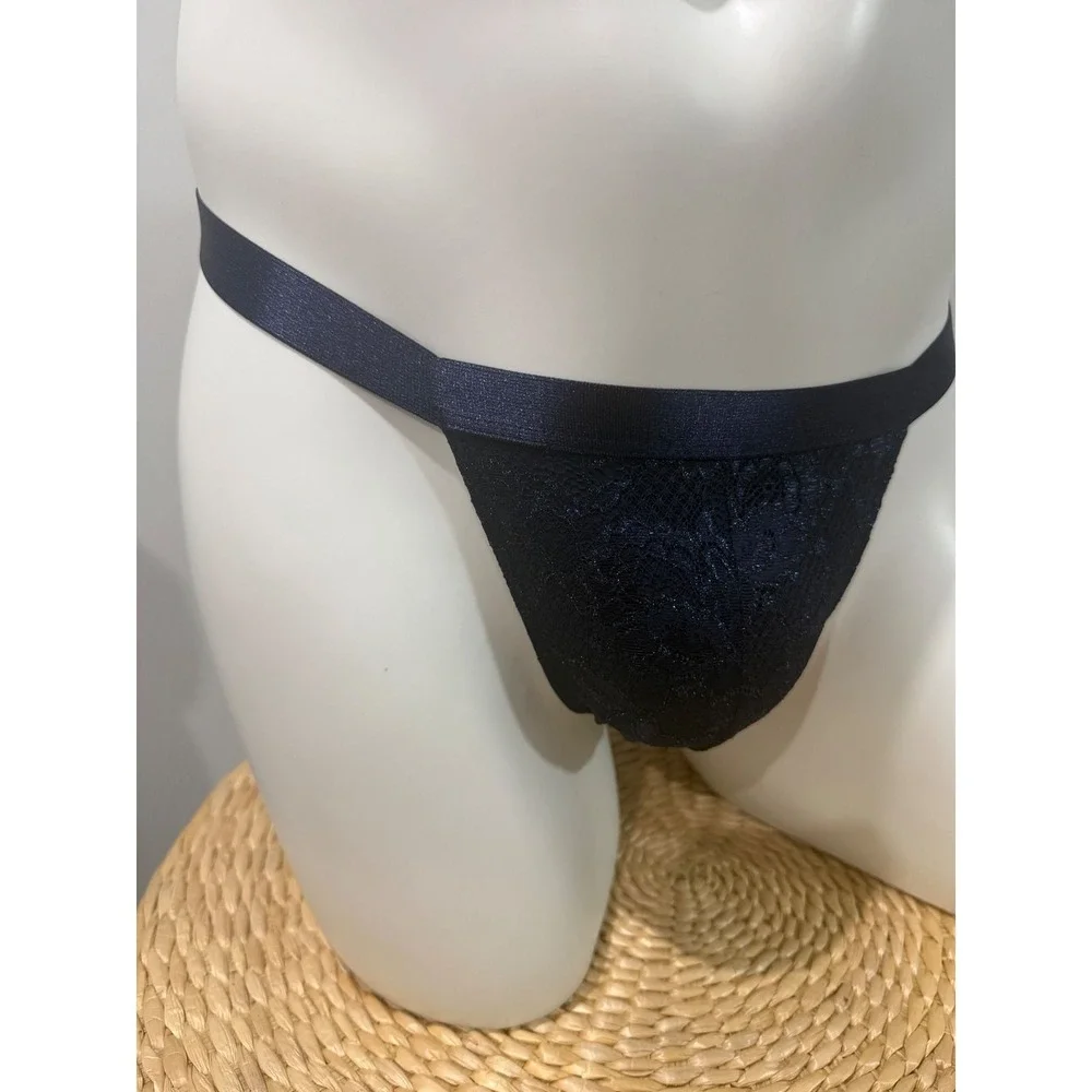 Cosabella Never Say Never Italian Thong Nocturnal blue Men's Lace NWT Size S‎